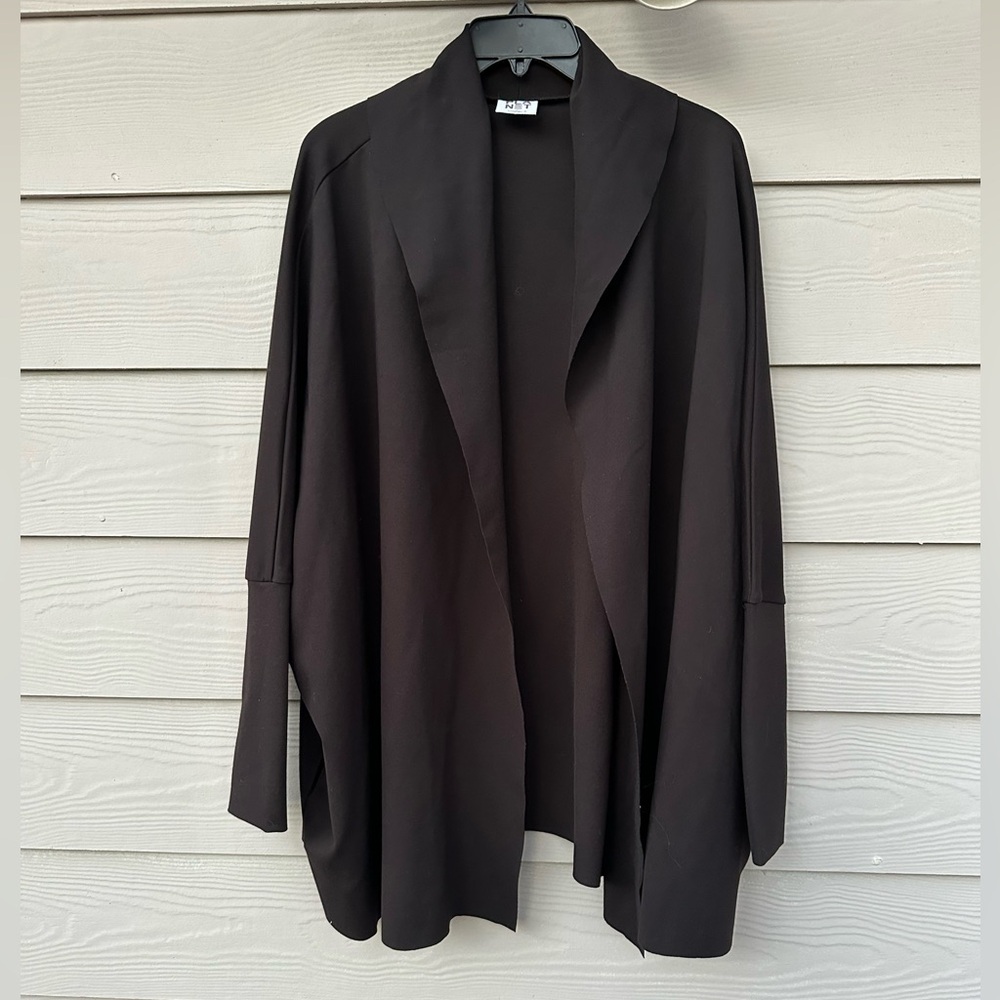 PLANET by Lauren G Cardigan Sweater Black One Size Cardigan